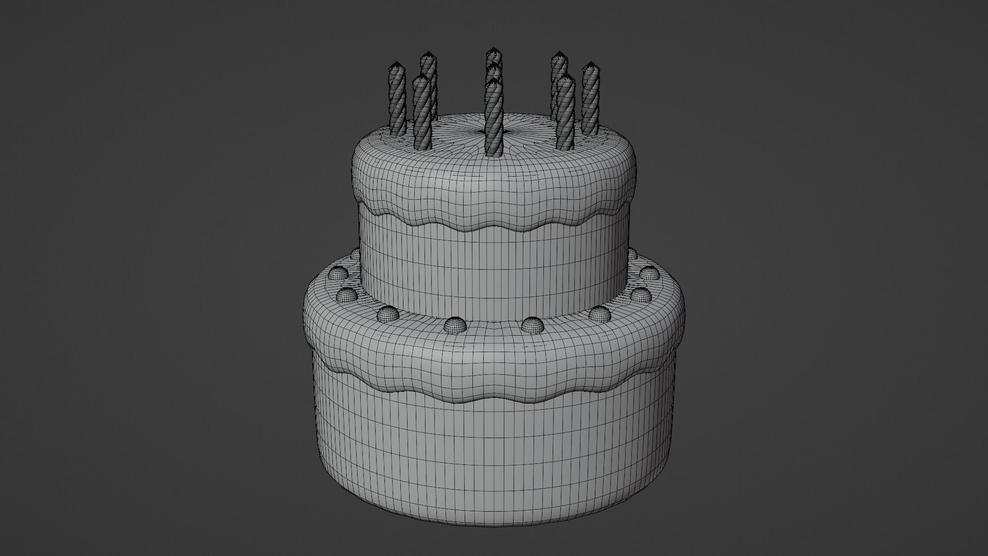 Birthday Cake 3D model_7