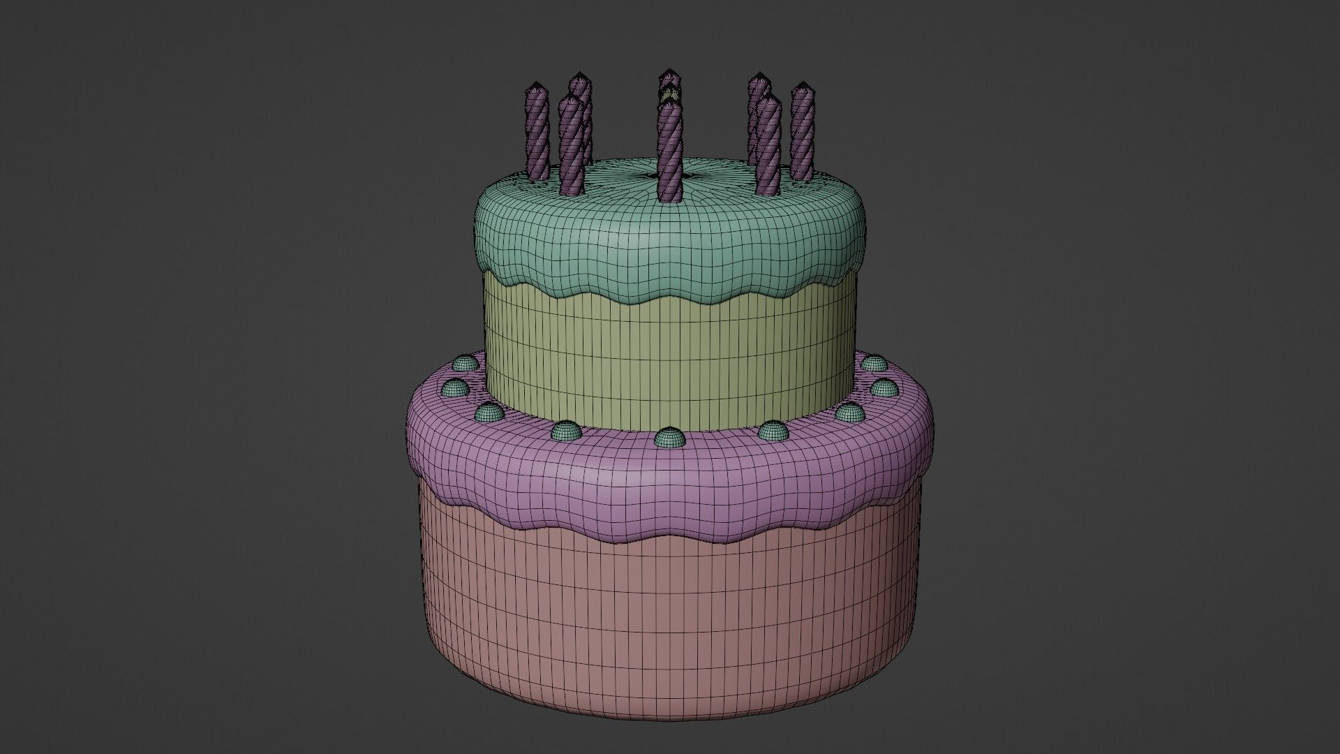 Birthday Cake 3D model_5
