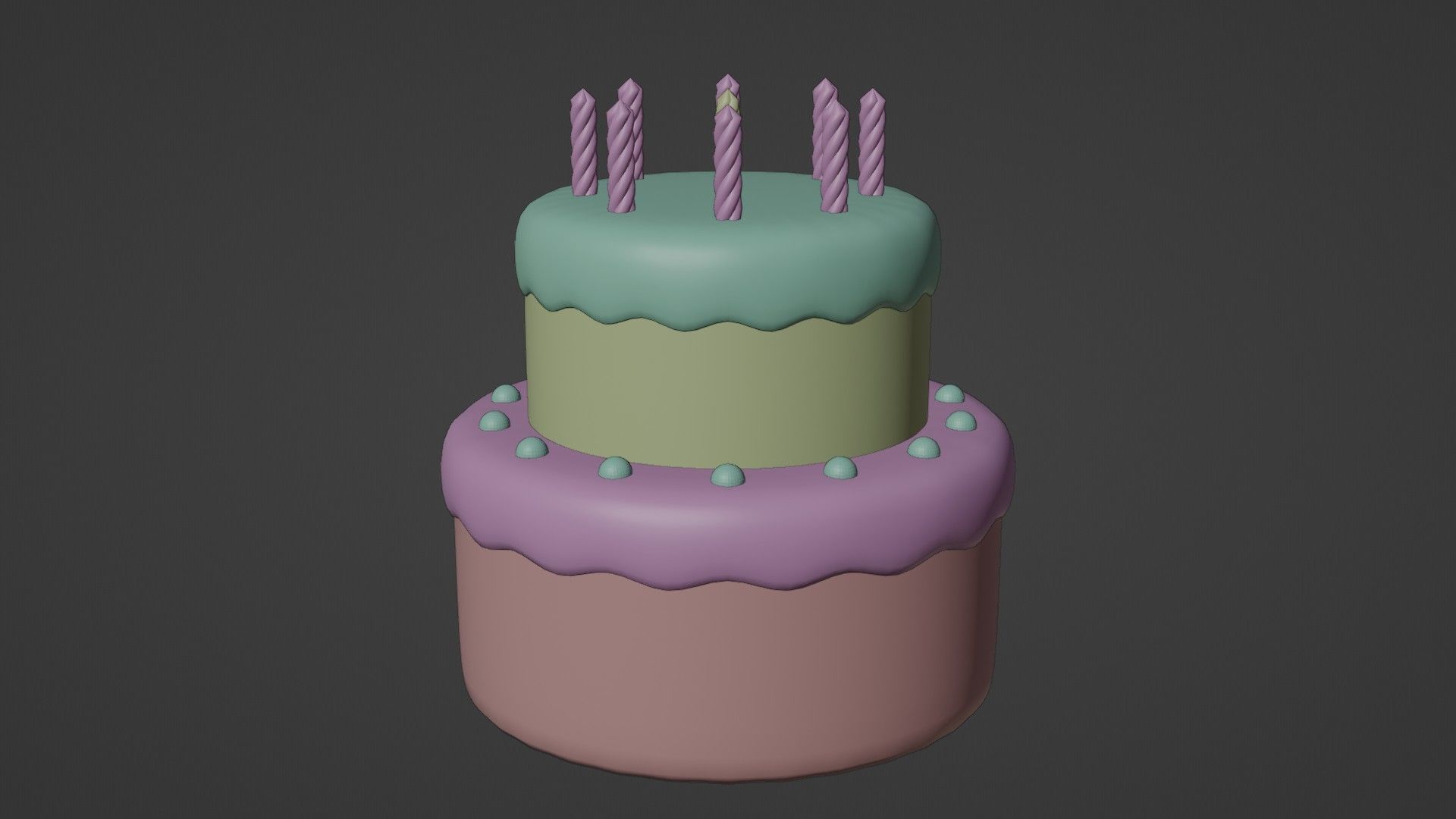 Birthday Cake 3D model_6