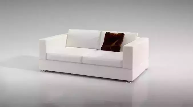 White Comfy Couch 3D model