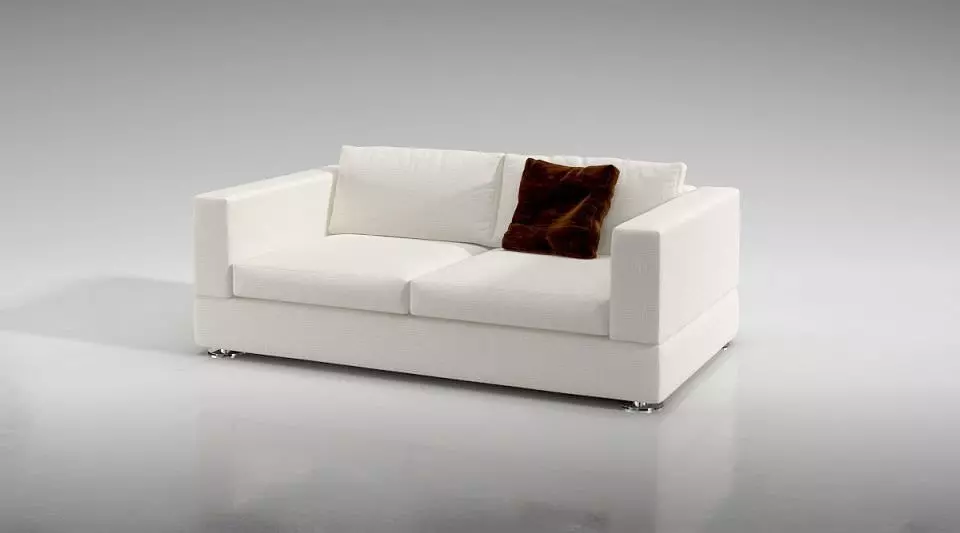 White Comfy Couch 3D model_0
