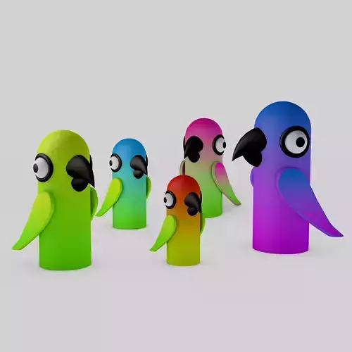 Funny Bird 3D Low-poly 3D model
