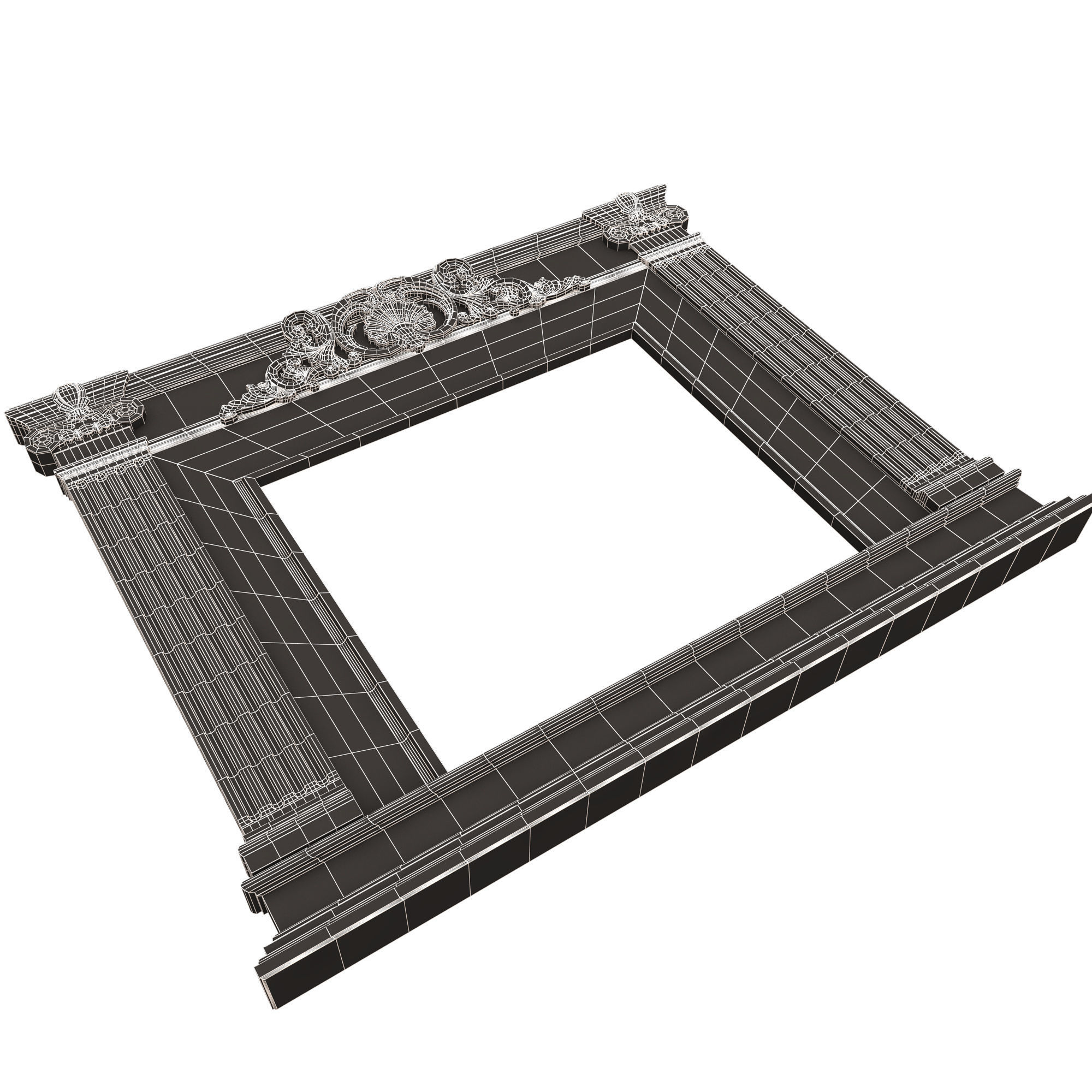 Classic Fireplace 05 Low-poly 3D model_12