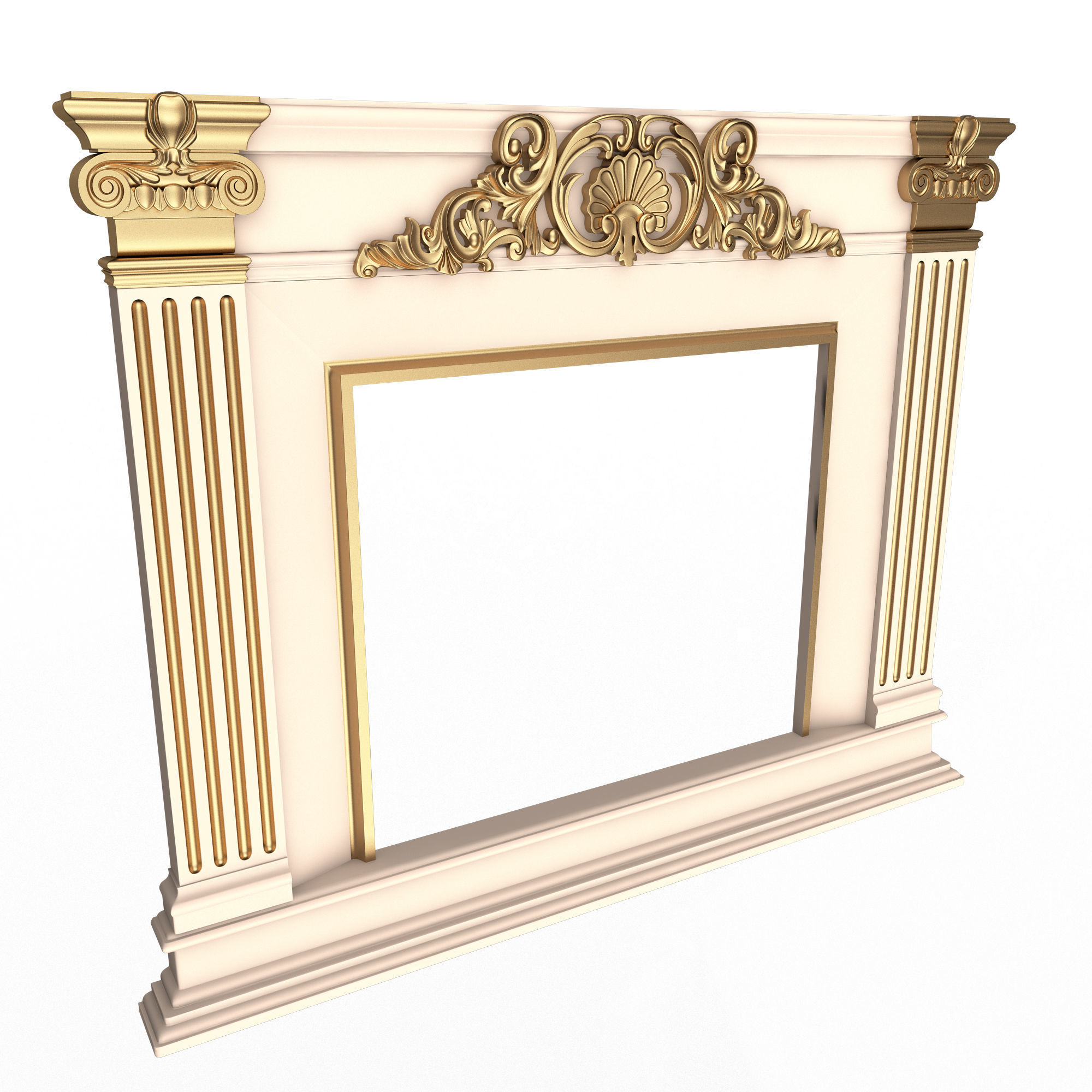 Classic Fireplace 05 Low-poly 3D model_2