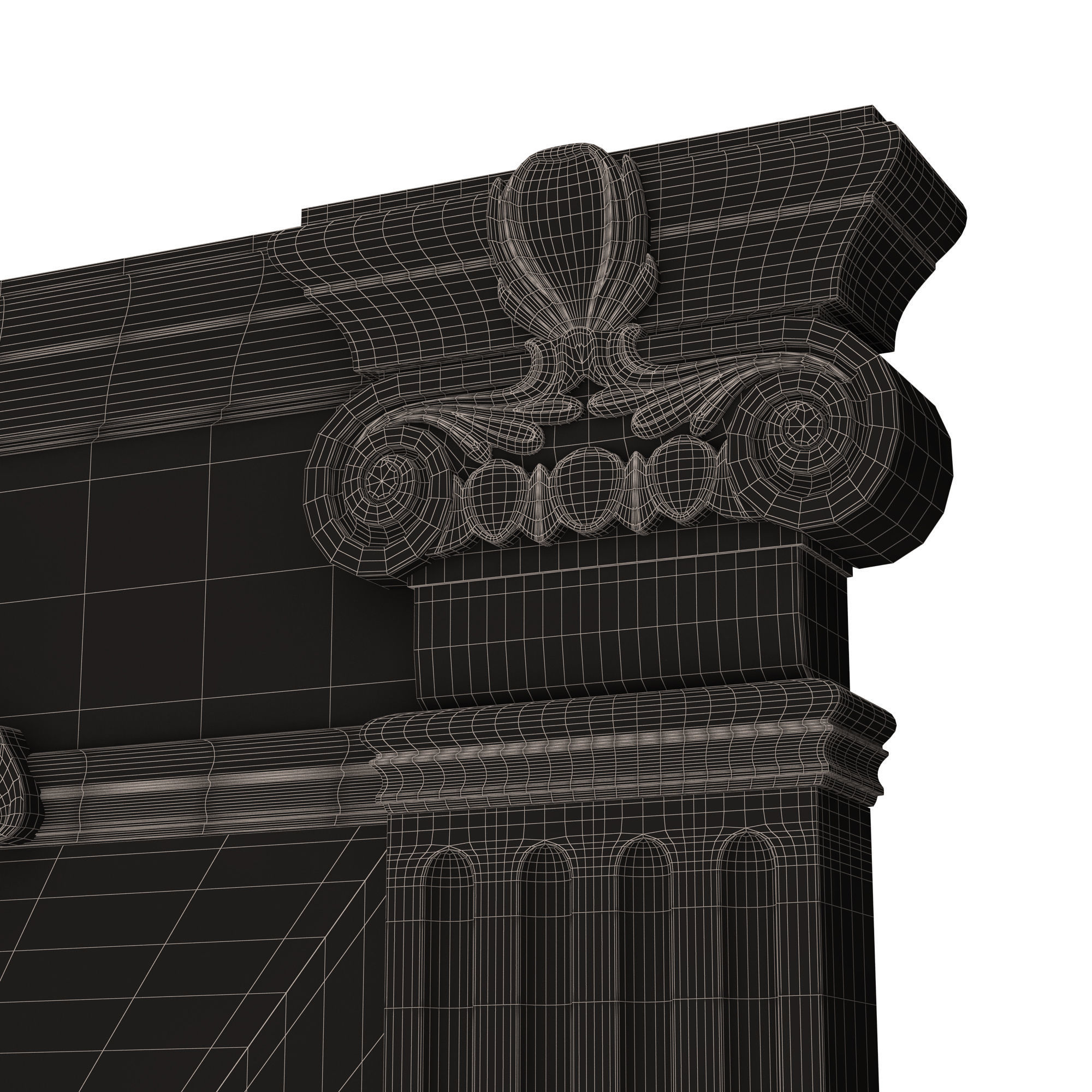 Classic Fireplace 05 Low-poly 3D model_15