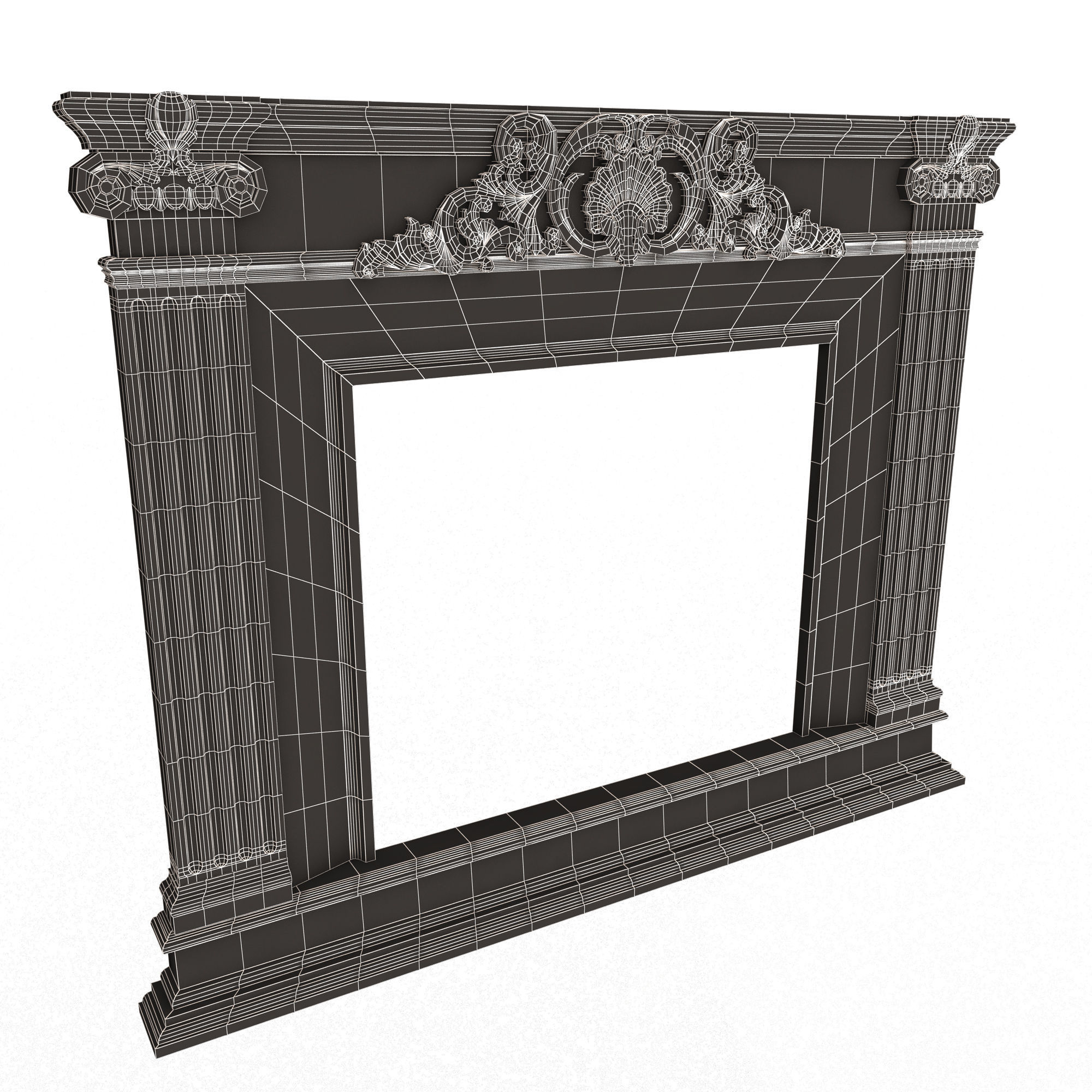 Classic Fireplace 05 Low-poly 3D model_14