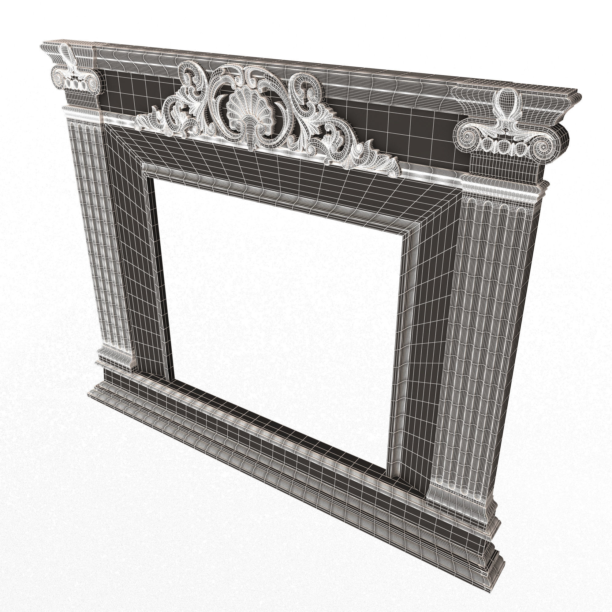 Classic Fireplace 05 Low-poly 3D model_10