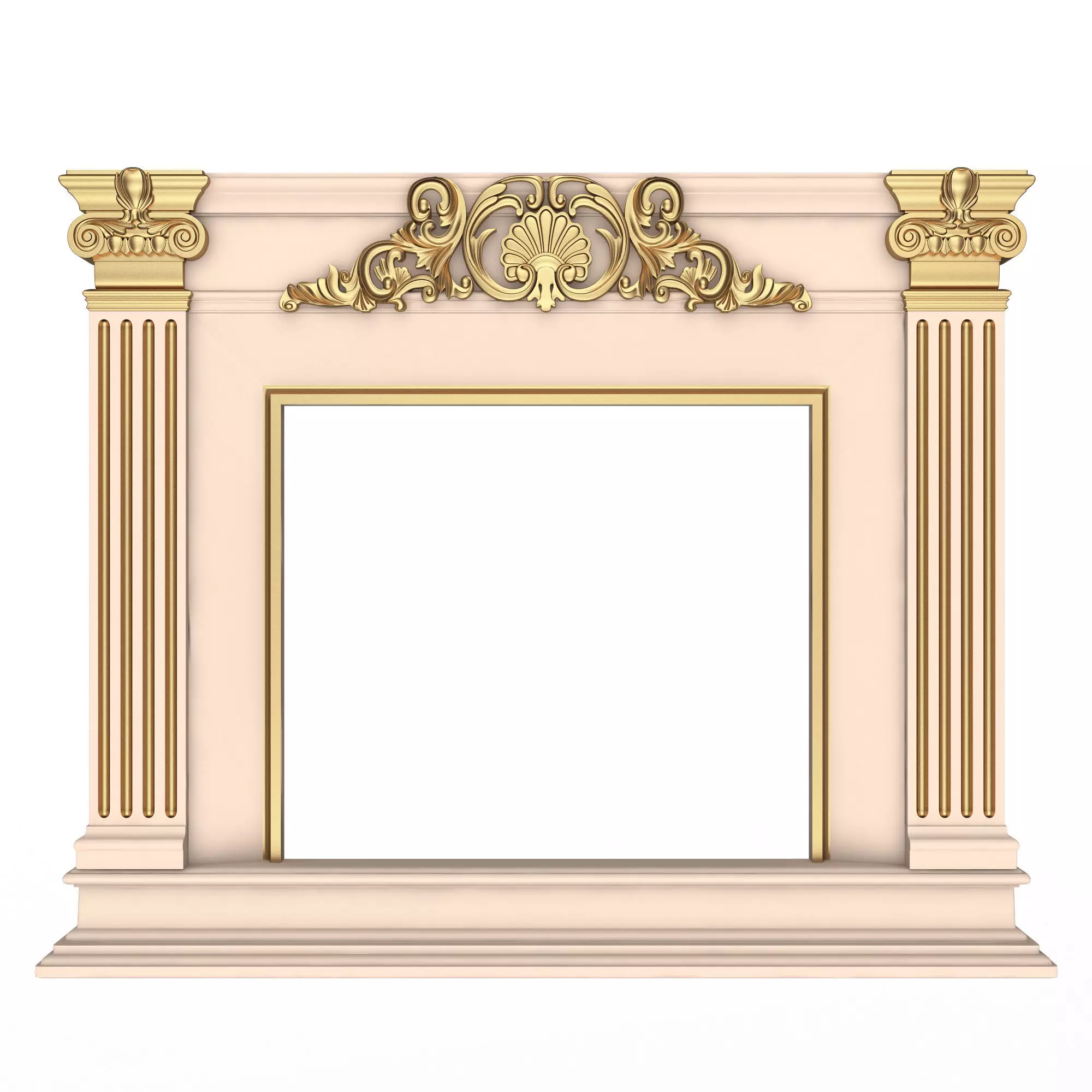 Classic Fireplace 05 Low-poly 3D model_0