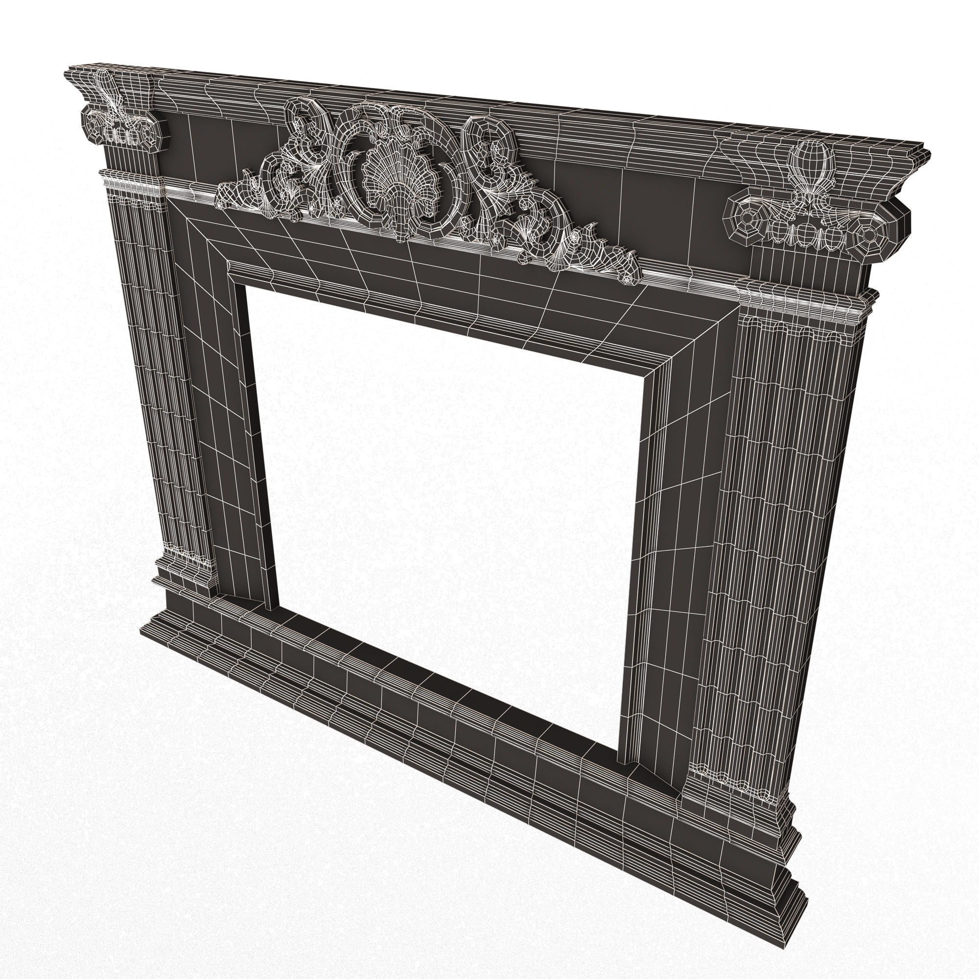 Classic Fireplace 05 Low-poly 3D model_13