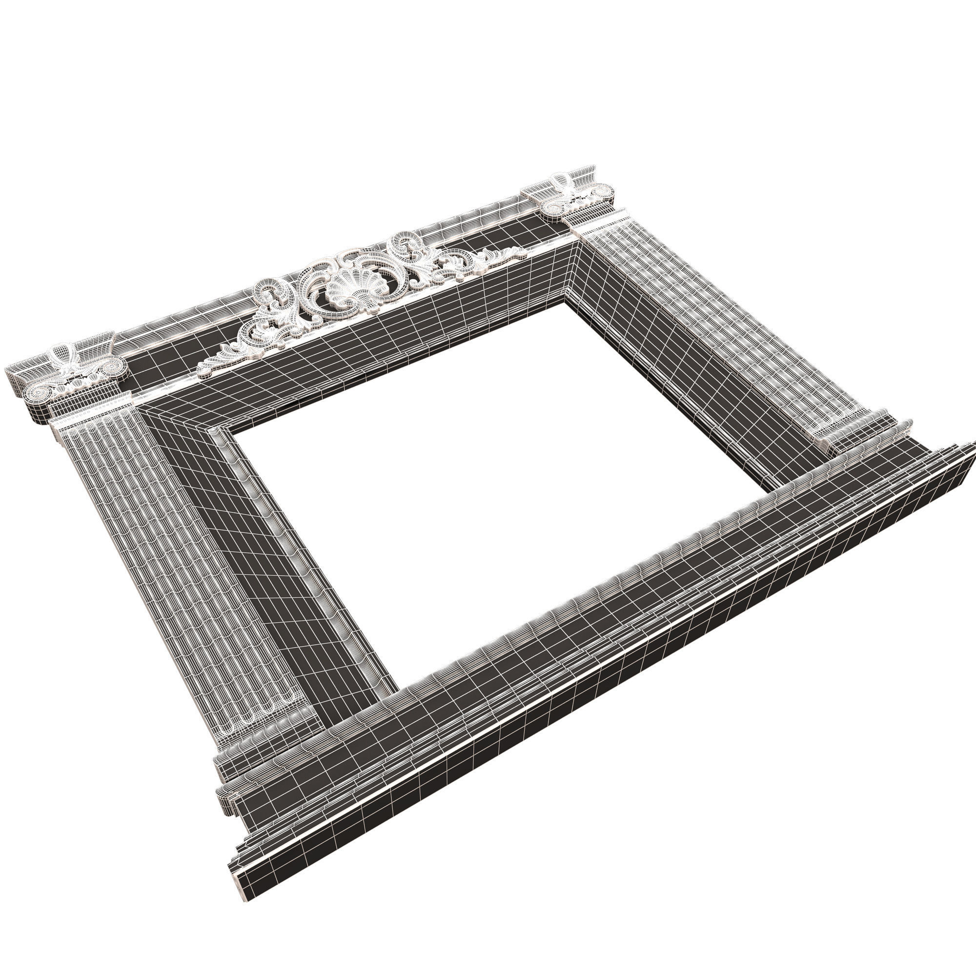 Classic Fireplace 05 Low-poly 3D model_11