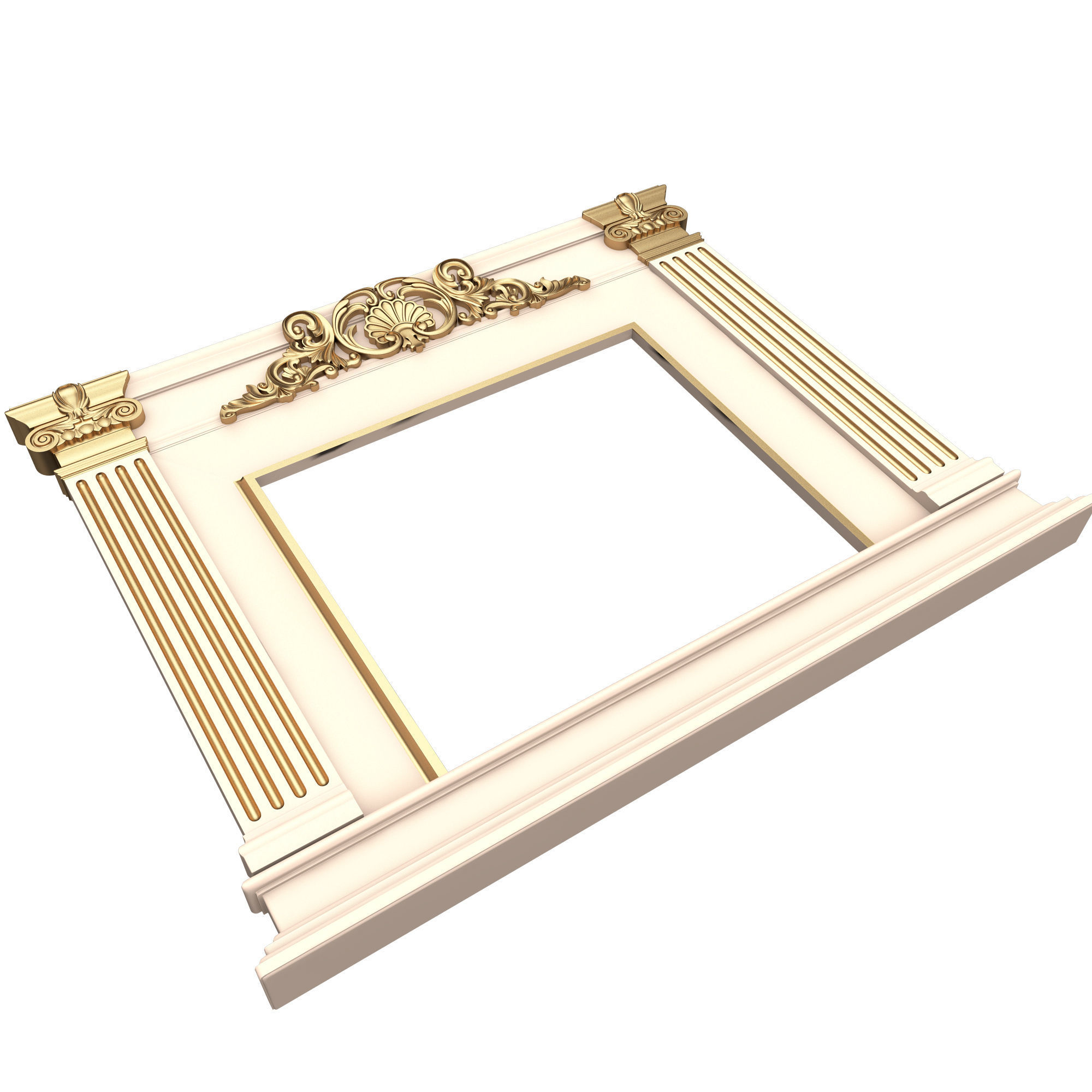 Classic Fireplace 05 Low-poly 3D model_5