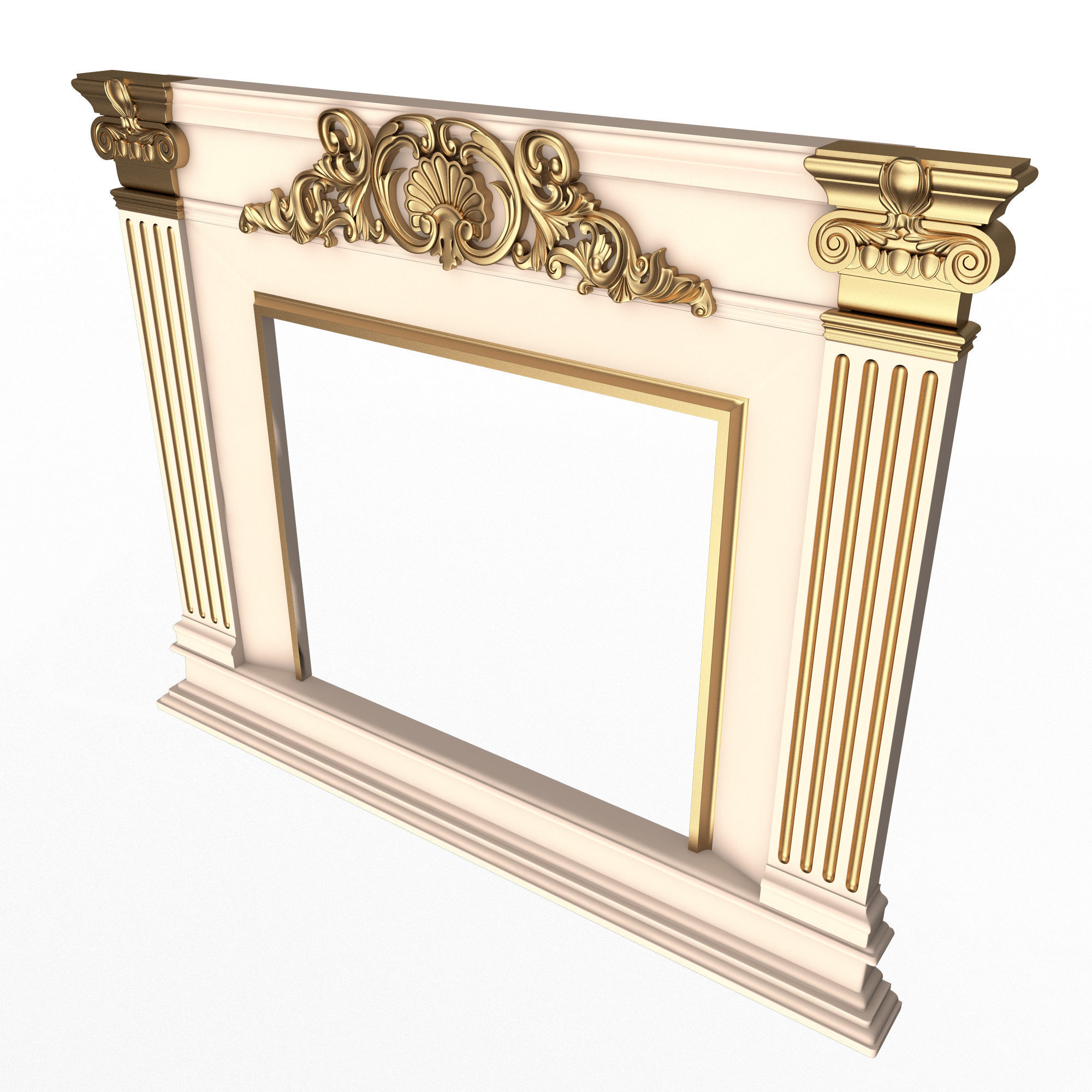 Classic Fireplace 05 Low-poly 3D model_3