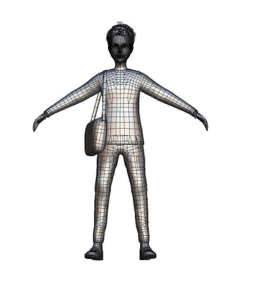 Cartoon Low Poly Style Avatar 007 3D Model Low-poly 3D model_5