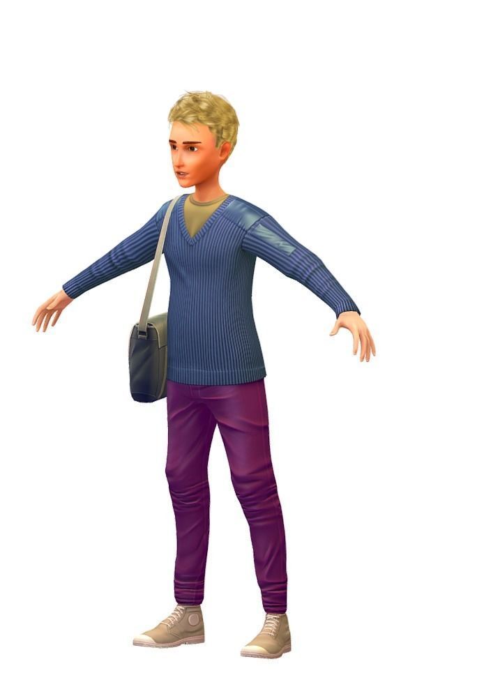 Cartoon Low Poly Style Avatar 007 3D Model Low-poly 3D model_3