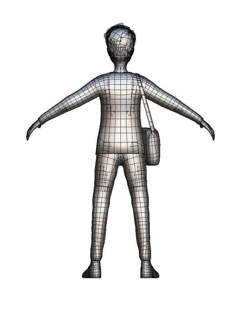 Cartoon Low Poly Style Avatar 007 3D Model Low-poly 3D model_4