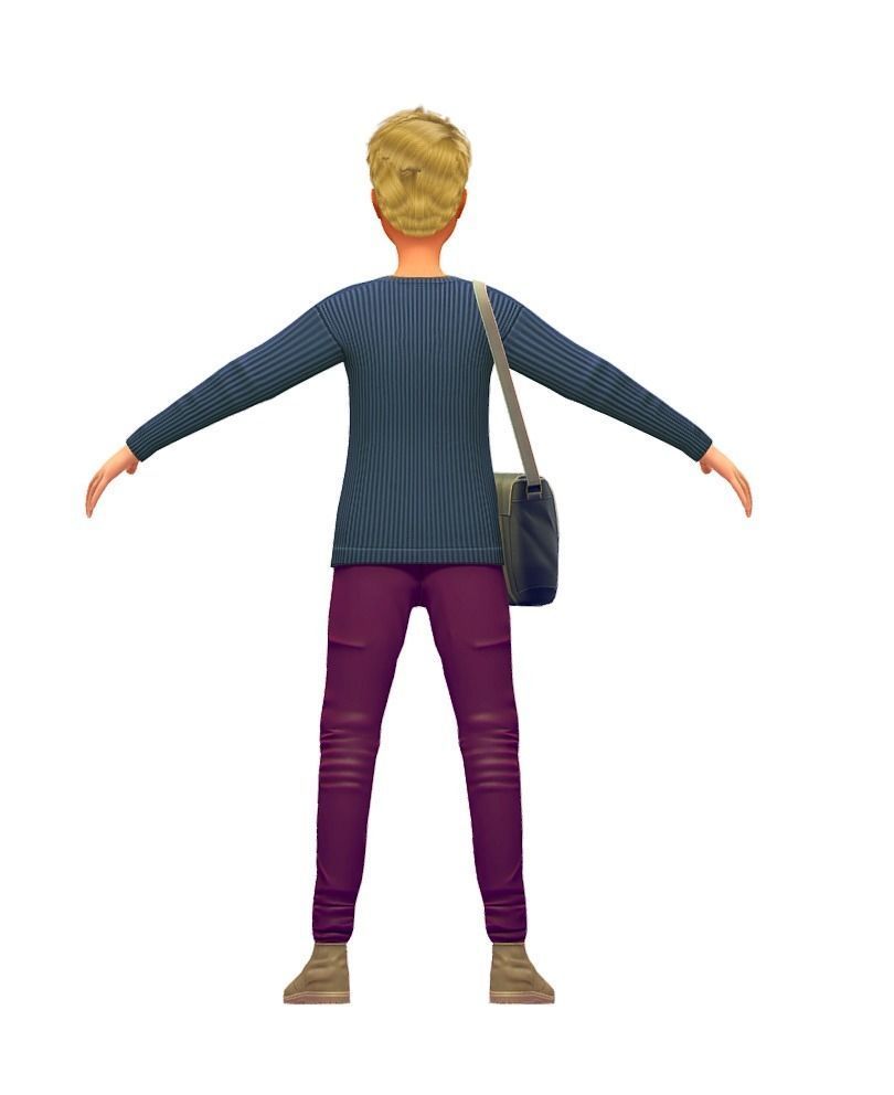Cartoon Low Poly Style Avatar 007 3D Model Low-poly 3D model_1