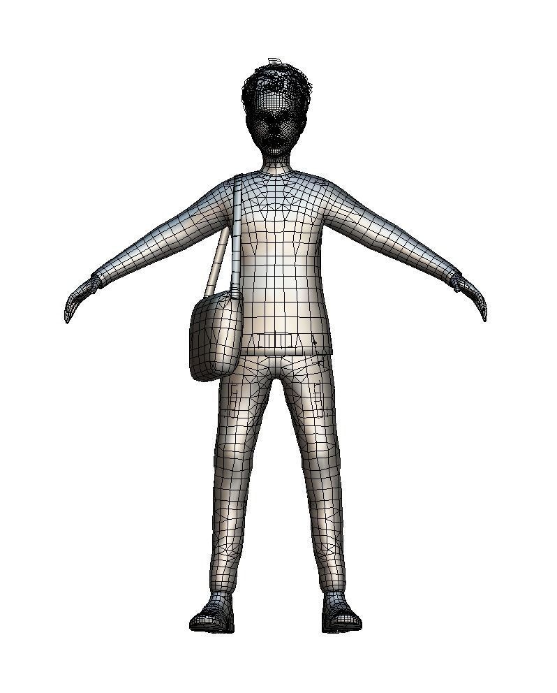 Cartoon Low Poly Style Avatar 007 3D Model Low-poly 3D model_7