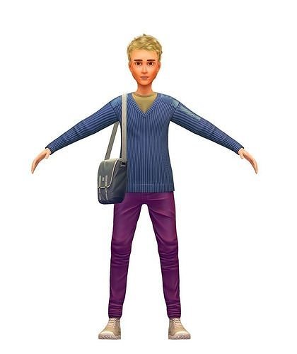 Cartoon Low Poly Style Avatar 007 3D Model Low-poly 3D model