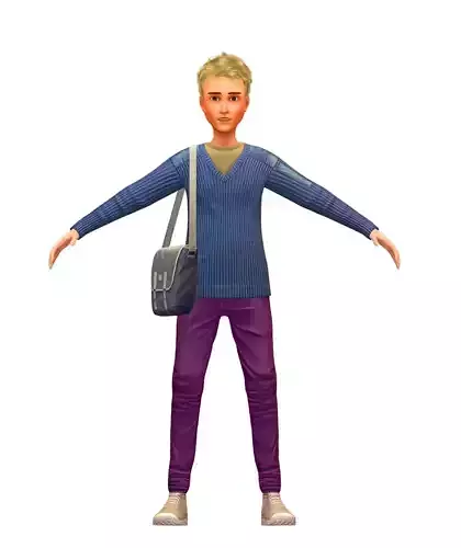 Cartoon Low Poly Style Avatar 007 3D Model Low-poly 3D model