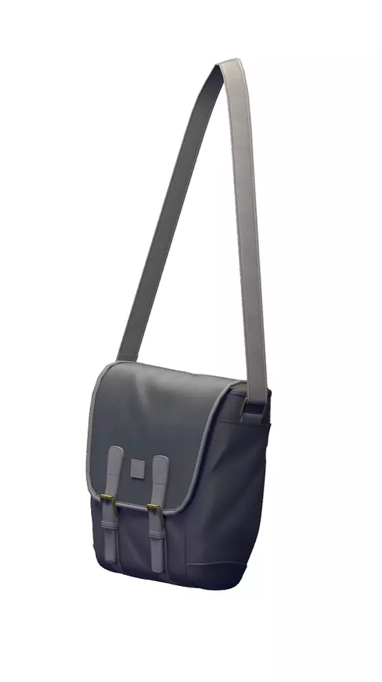 Cartoon High Poly Subdivision Bag Blue Low-poly 3D model