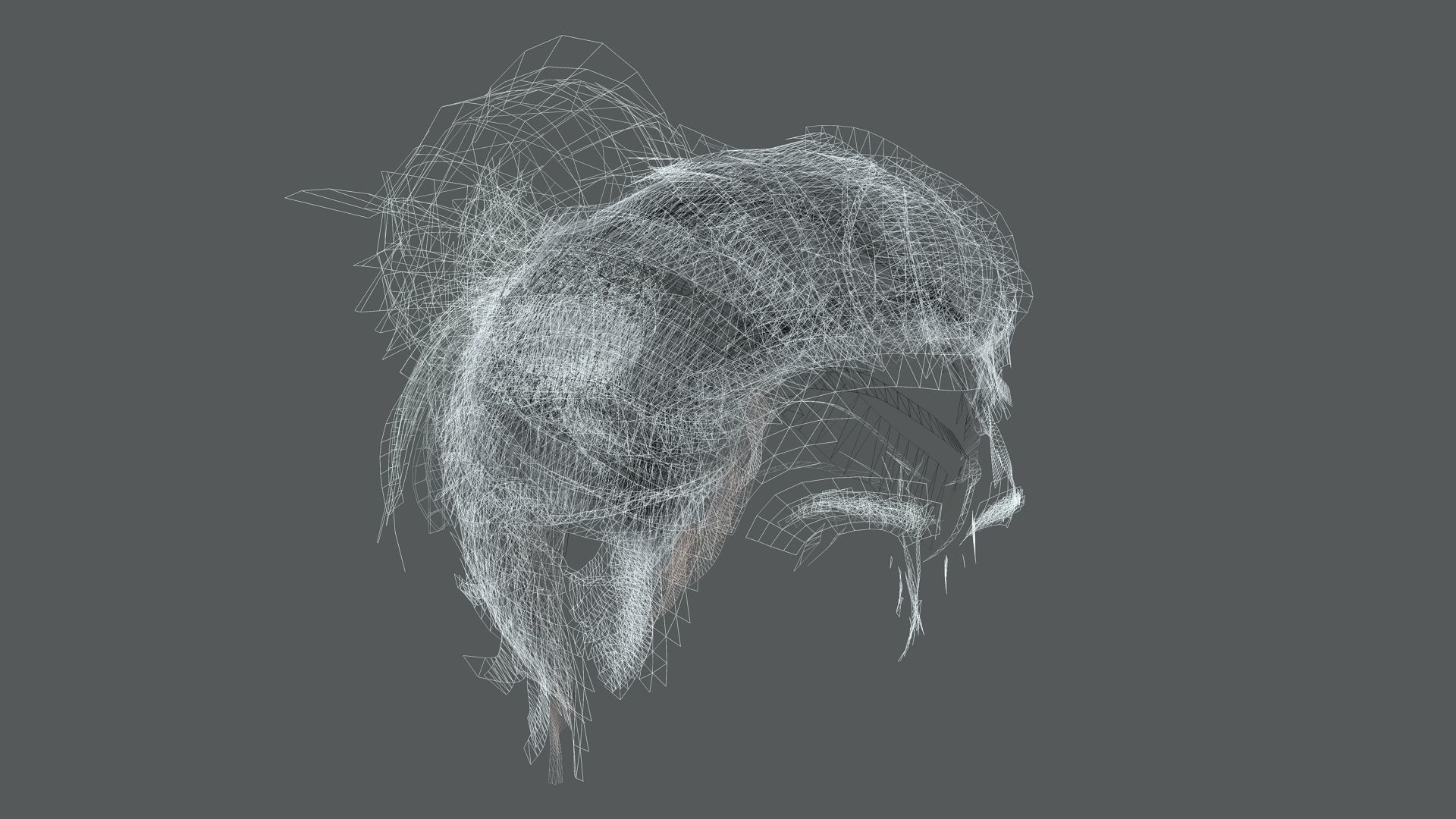 Realistic Female hair 8 Low-poly 3D model_16