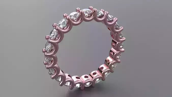 eternity u-shaped ring wedding band