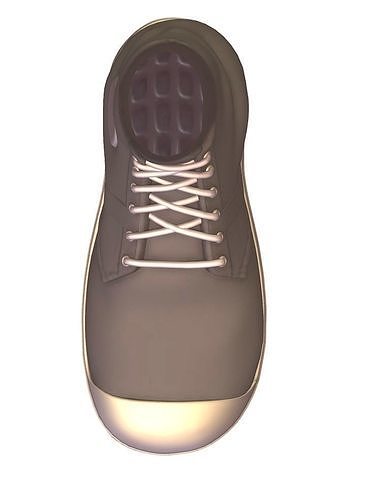 Cartoon High Poly Subdivision Beige Sneakers 3D Model Low-poly 3D model