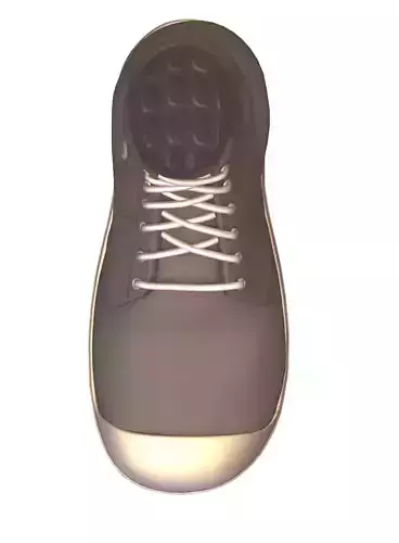 Cartoon High Poly Subdivision Beige Sneakers 3D Model