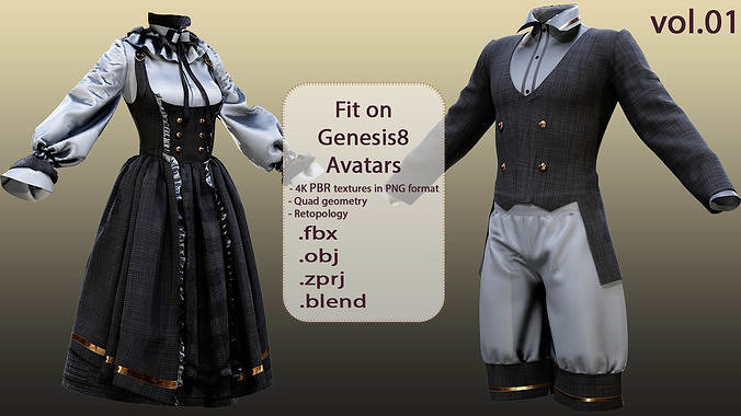 Set of uniform in 2 color -low poly - vol 1  Low-poly 3D model