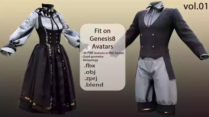 Set of uniform in 2 color -low poly - vol 1  Low-poly 3D model