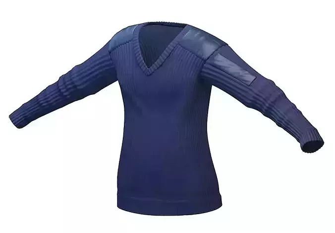 Mens Blue Military Sweater Crew V Neck Combat Jumper Subdivision