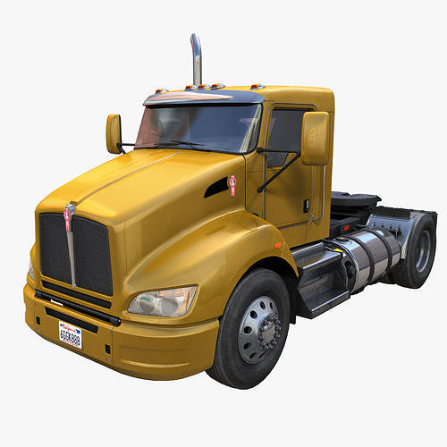 Kenworth T370 single axle truck Low-poly 3D model
