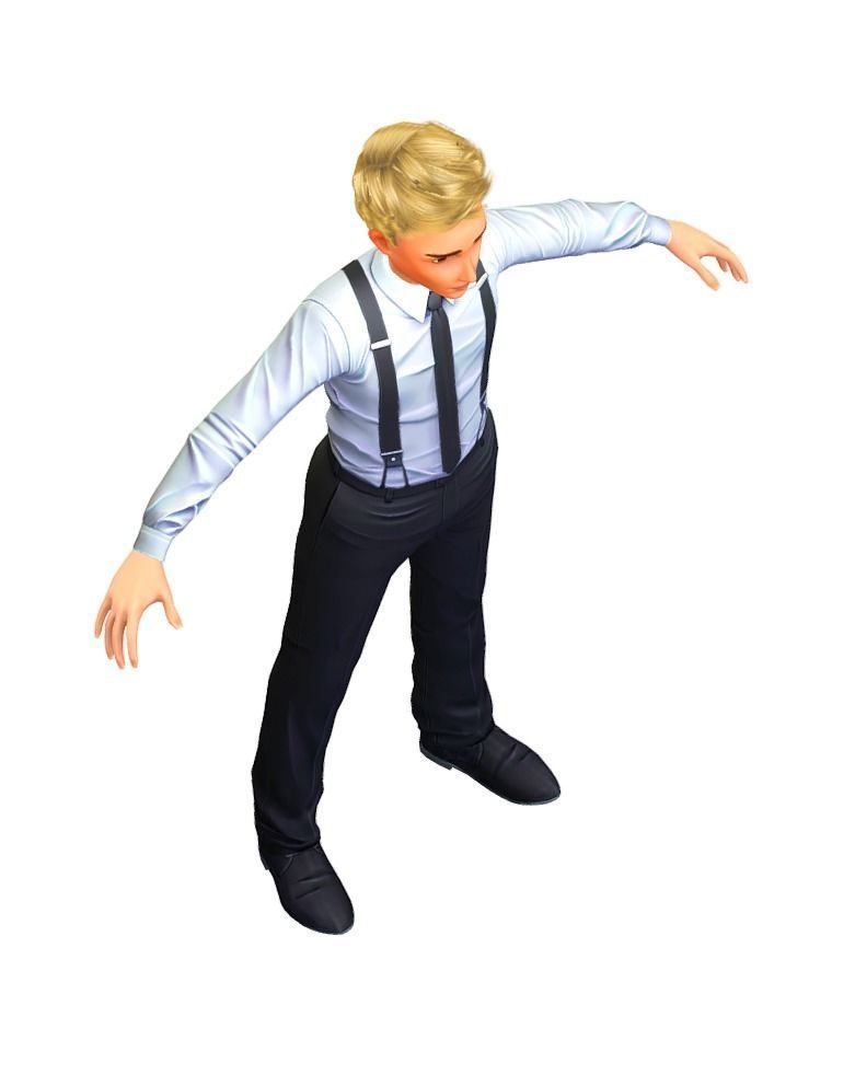 Cartoon Low Poly Style Avatar 006 3D Model Low-poly 3D model_2