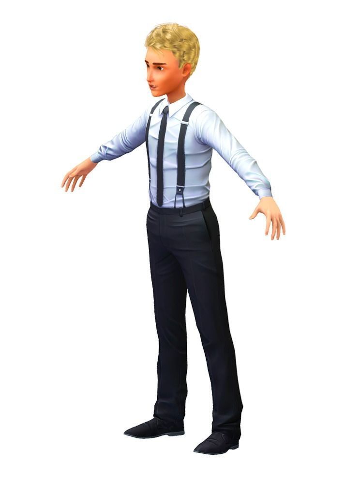 Cartoon Low Poly Style Avatar 006 3D Model Low-poly 3D model_3