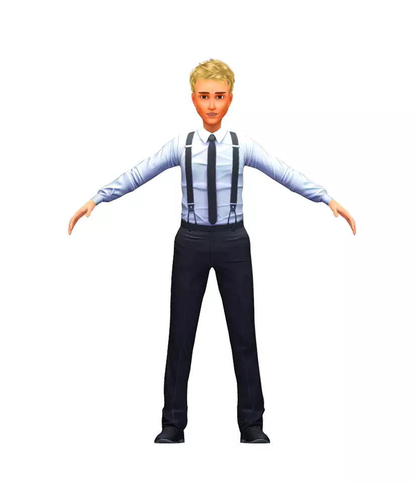 Cartoon Low Poly Style Avatar 006 3D Model Low-poly 3D model_0