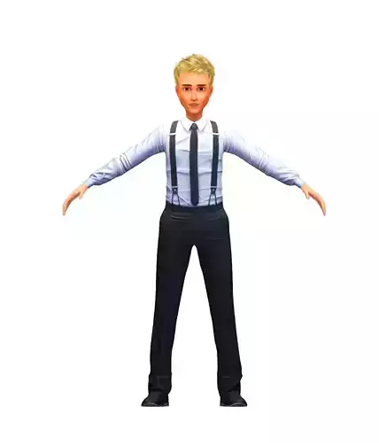 Cartoon Low Poly Style Avatar 006 3D Model Low-poly 3D model