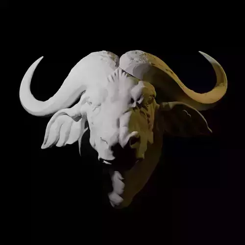 African Buffalo head wall sculpture