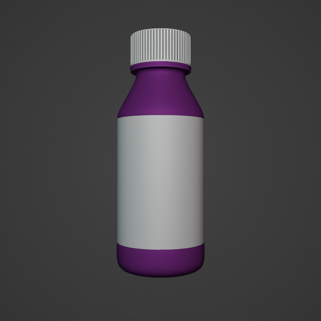 Lean bottle wockhardt low poly model Low-poly 3D model_1