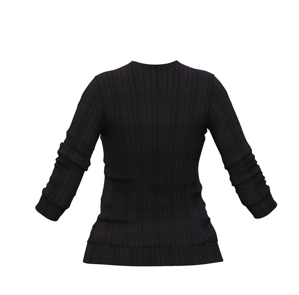 Cartoon High Poly Subdivision Sweater Black 3D Model Low-poly 3D model_1
