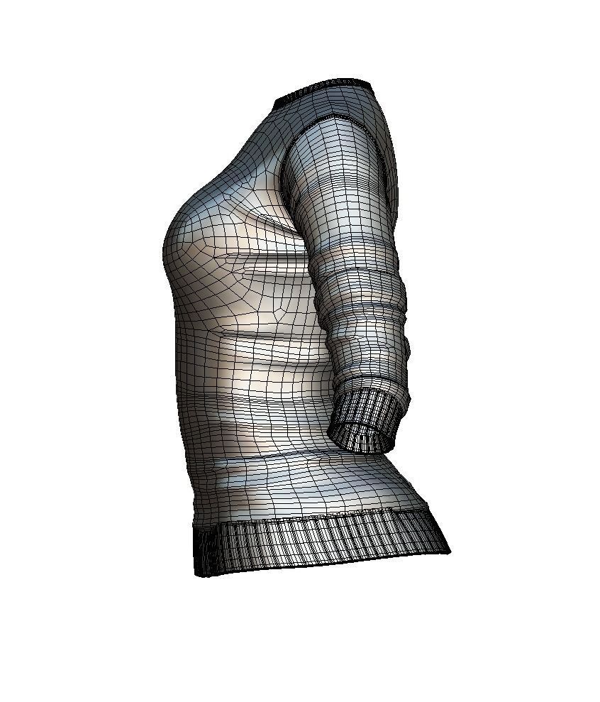 Cartoon High Poly Subdivision Sweater Black 3D Model Low-poly 3D model_6