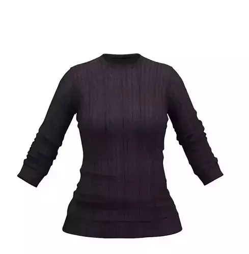 Cartoon High Poly Subdivision Sweater Black 3D Model Low-poly 3D model