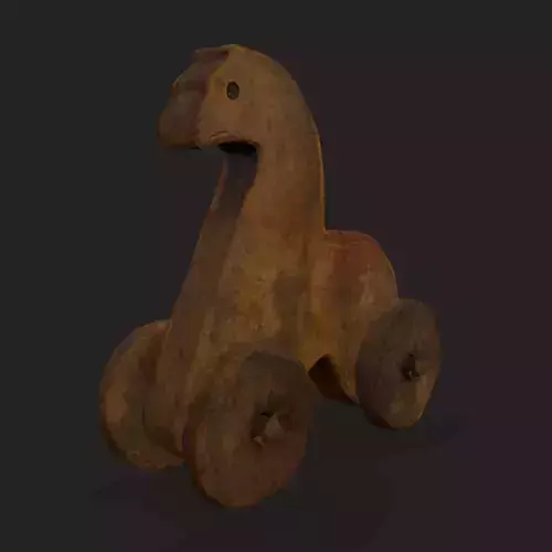 Rustic Medieval Horse Toy Low-poly 3D model