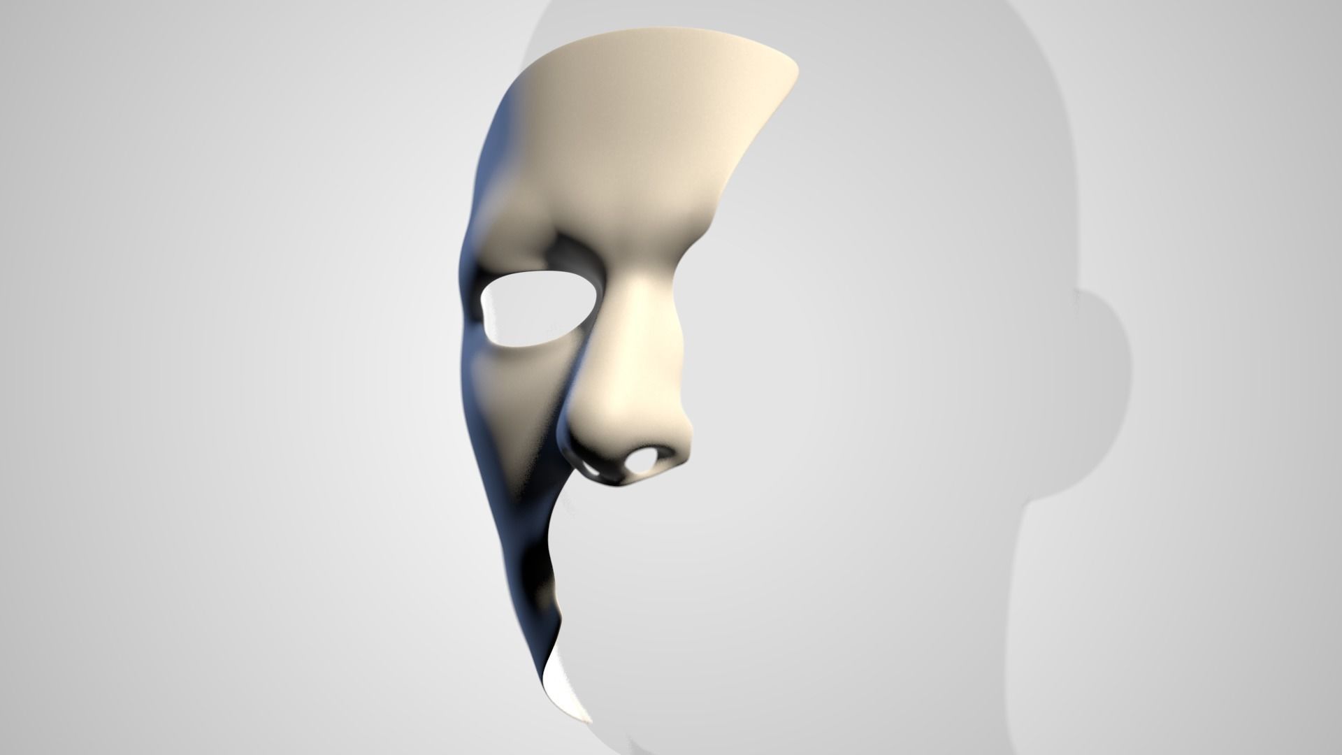 Masque The Phantom of the Opera Low-poly 3D model_3