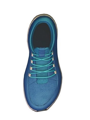 Cartoon High Poly Subdivision Blue Sneakers 3D Model Low-poly 3D model