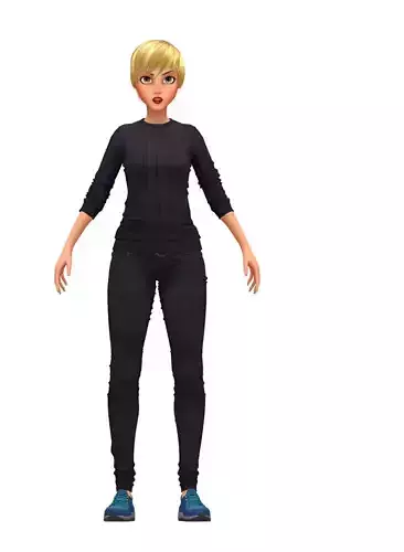 Cartoon High Poly Subdivision Girl Avatar 001