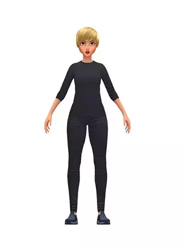 Cartoon Low Poly Style Girl Avatar 1 Low-poly 3D model