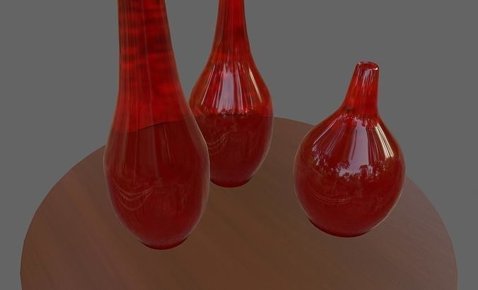 Glass Vases and Table - Vasos de Vidro Low-poly 3D model 7