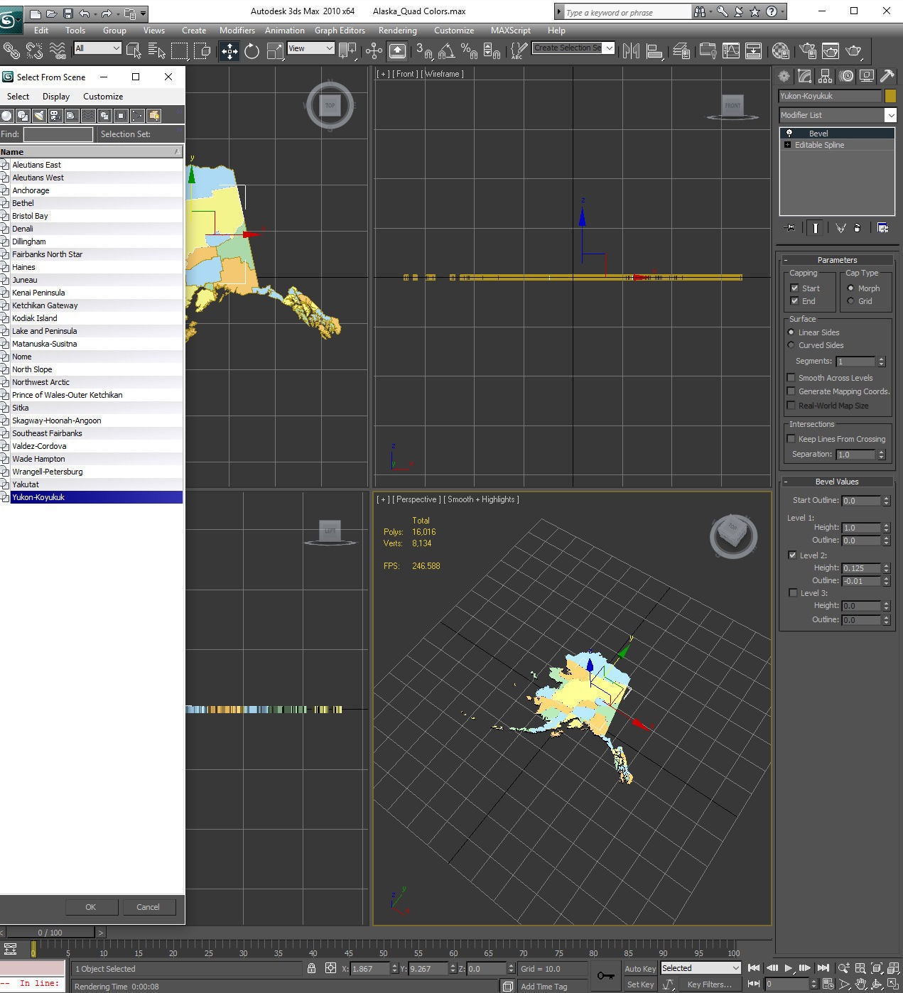 Alaska Political Map 3D model_8