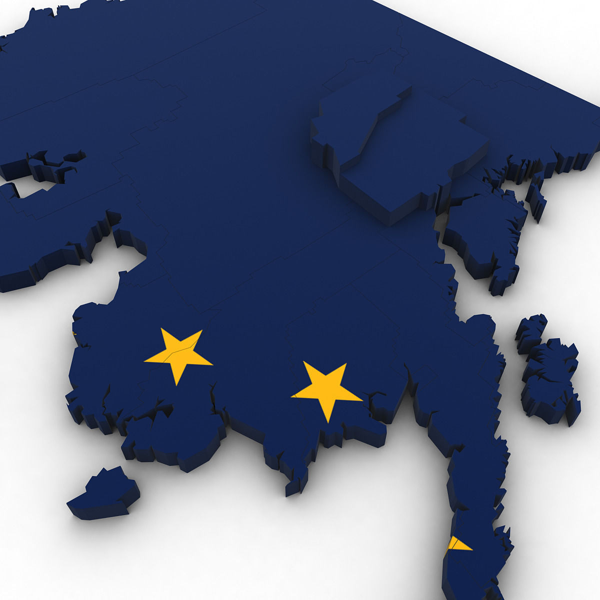 Alaska Political Map 3D model_4