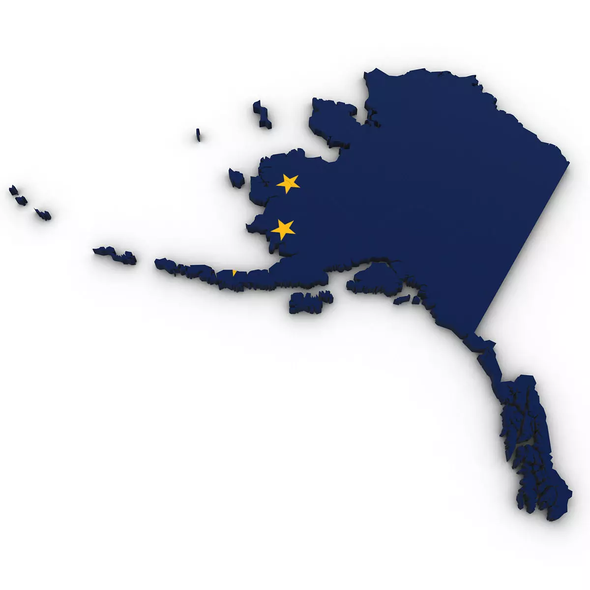 Alaska Political Map 3D model_0